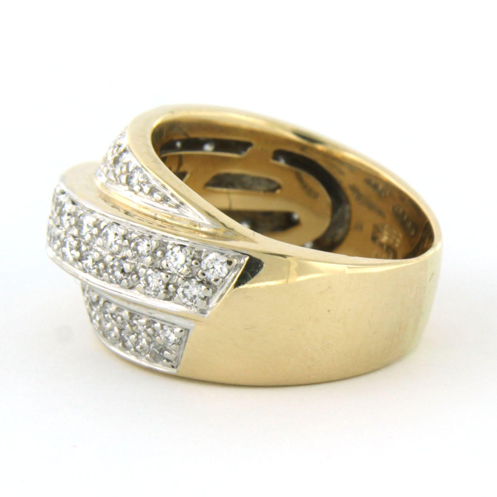 Ring mit Diamanten im Brillantschliff bis zu 1,00ct 18k Bicolor Gold 12,8 Gramm (Moderne) im Angebot