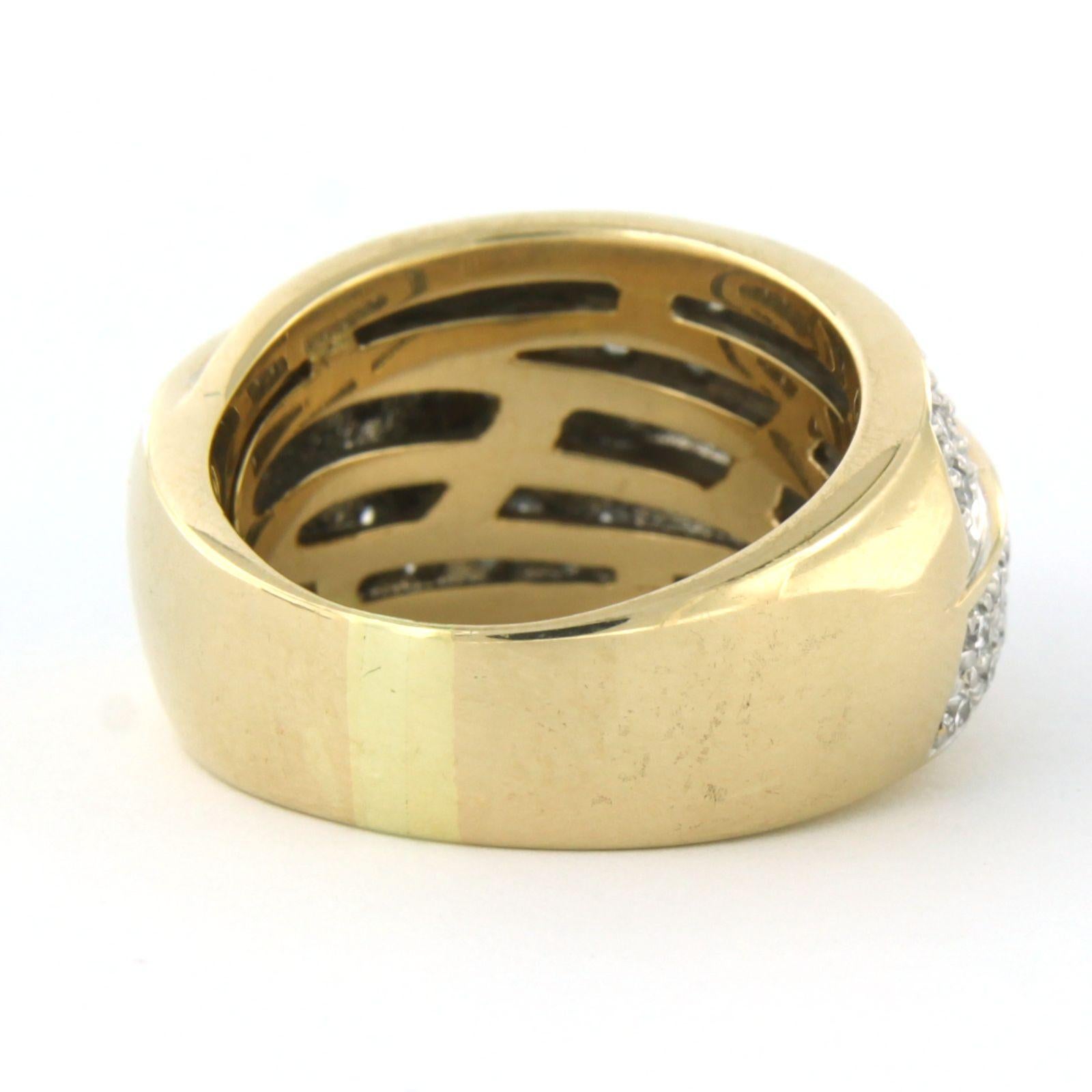 Ring mit Diamanten im Brillantschliff bis zu 1,00ct 18k Bicolor Gold 12,8 Gramm im Zustand „Hervorragend“ im Angebot in The Hague, ZH