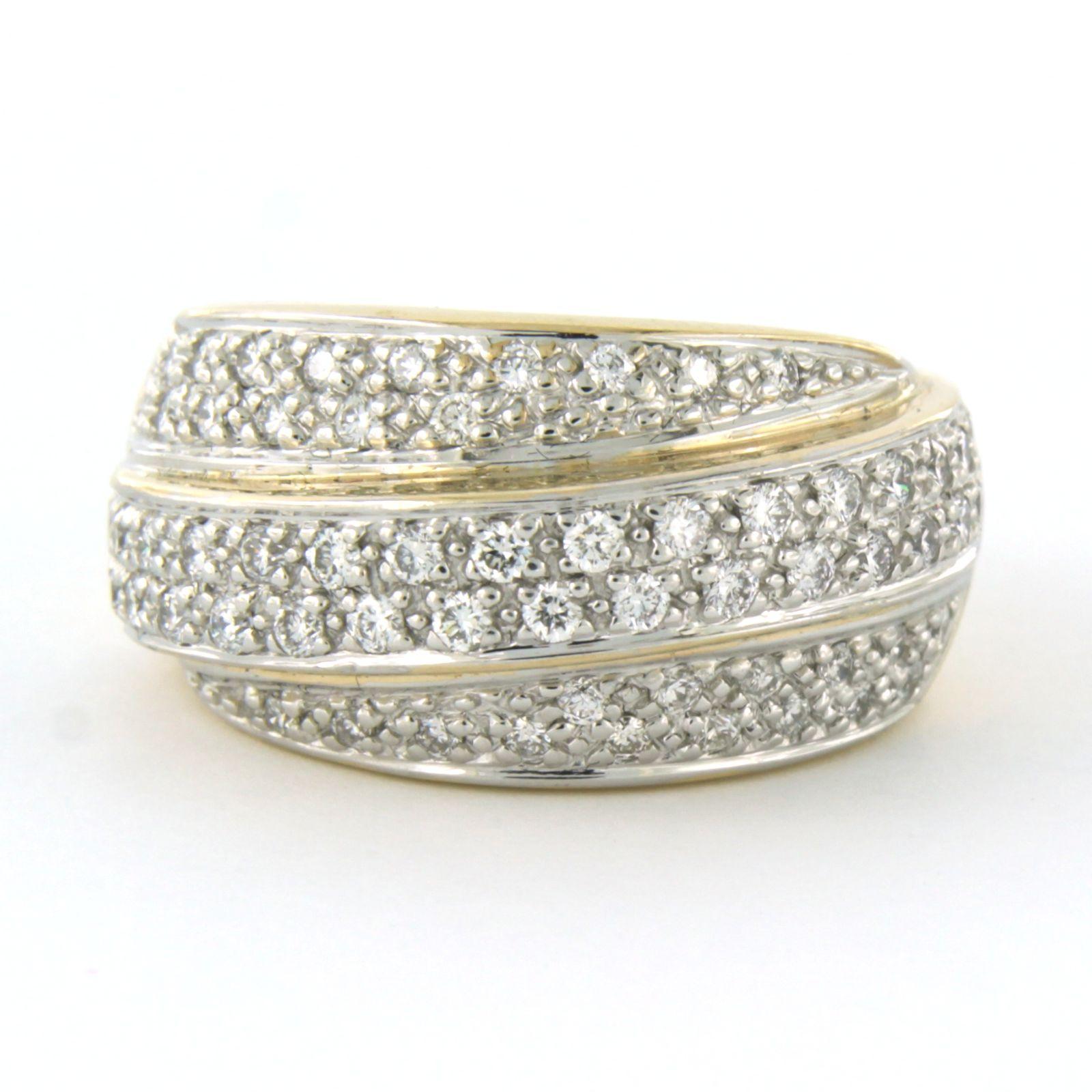Anillo con diamantes talla brillante de hasta 1,00 ct Oro bicolor de 18k 12,8 gramos