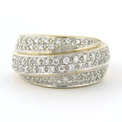 Ring with brilliant cut diamonds up to 1.00ct 18k bicolour gold 12.8 grams