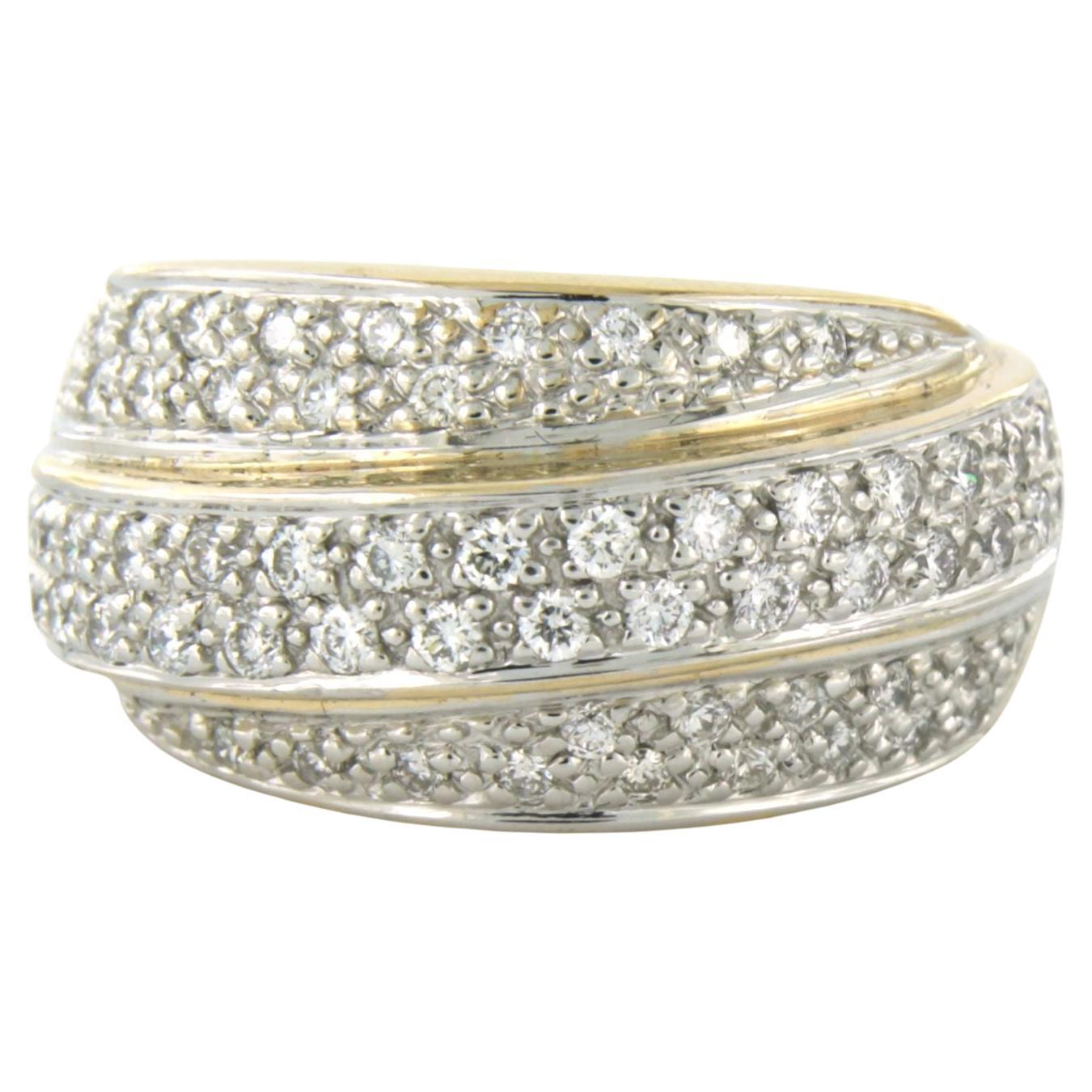 Ring mit Diamanten im Brillantschliff bis zu 1,00ct 18k Bicolor Gold 12,8 Gramm
