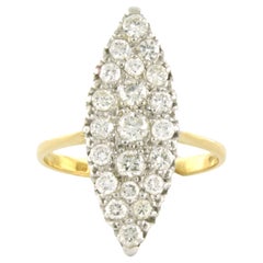 Ring with brilliant cut diamonds up to 1.00ct 18k bicolour gold