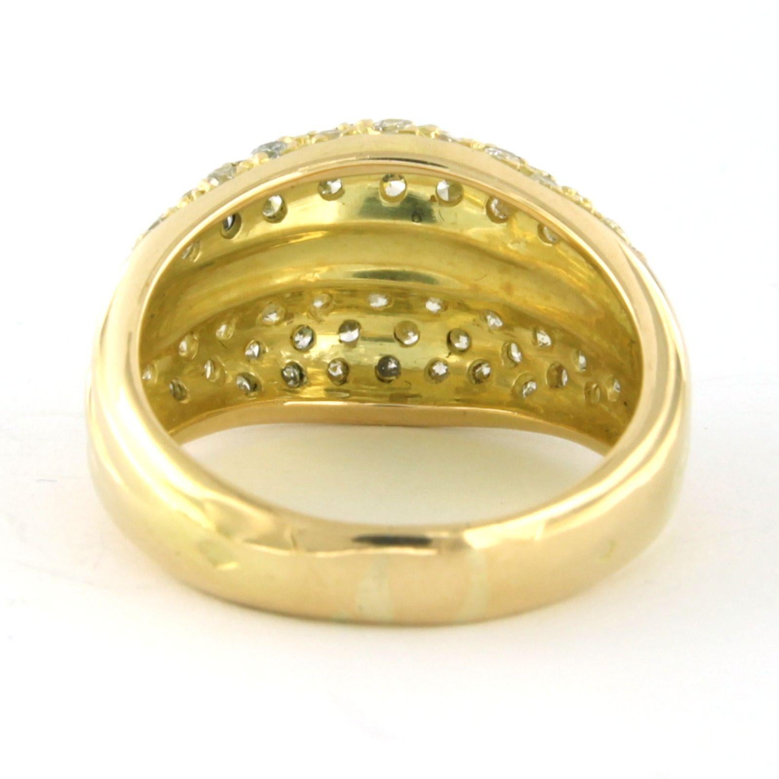 Bague avec diamants taille brillant jusqu'à 1,00ct - 7,4 grammes - or jaune 18k Pour femmes en vente