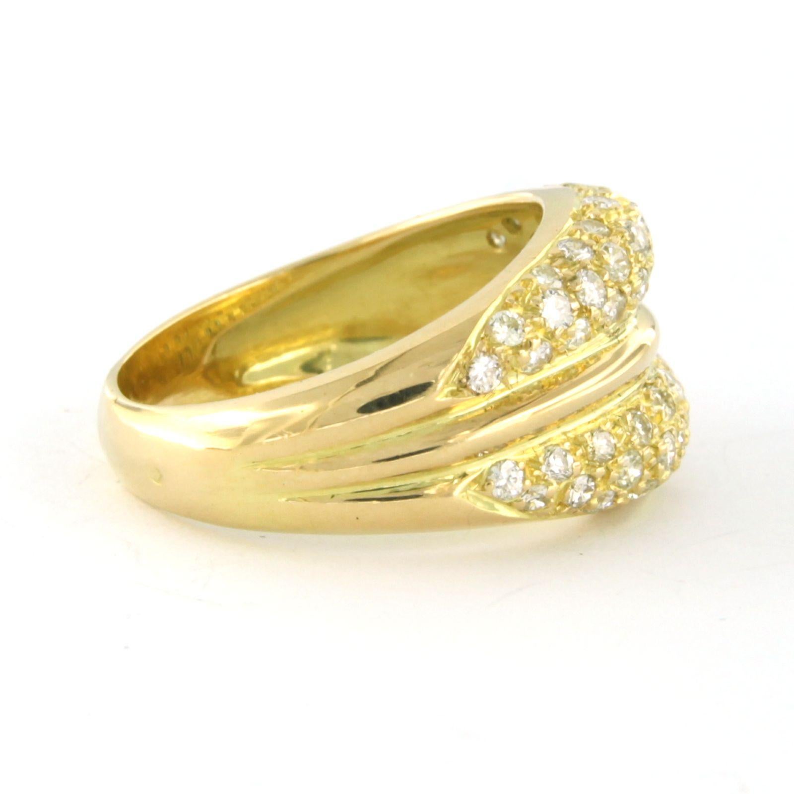 Bague avec diamants taille brillant jusqu'à 1,00ct - 7,4 grammes - or jaune 18k Pour femmes en vente