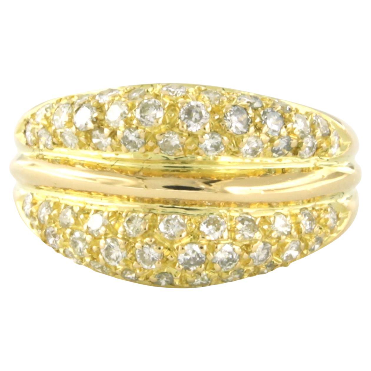 Bague avec diamants taille brillant jusqu'à 1,00ct - 7,4 grammes - or jaune 18k