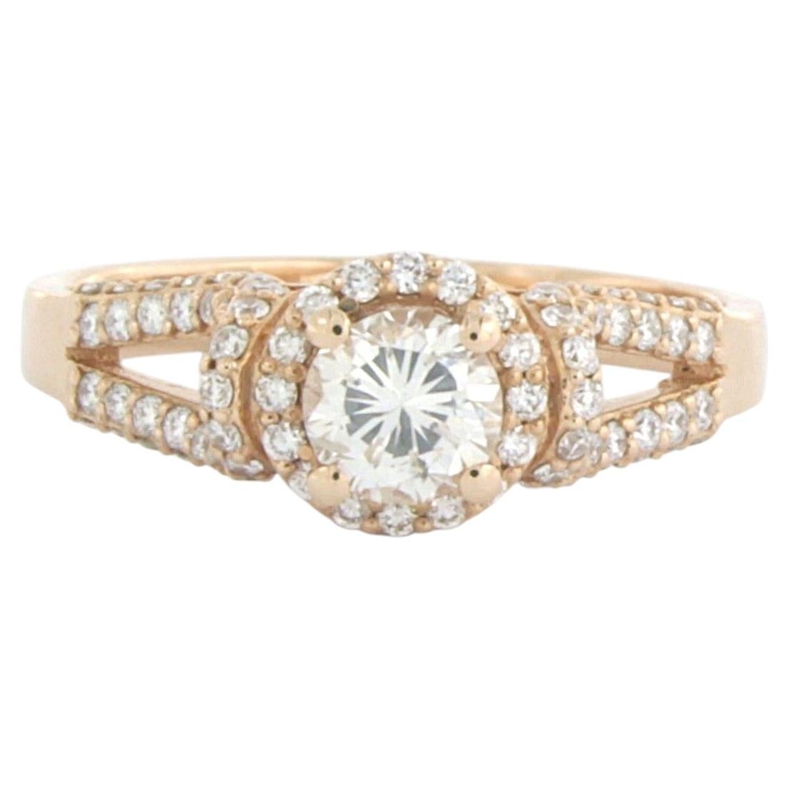 Ring with brilliant cut diamonds up to 1.02ct 14k gold 3.5 grams