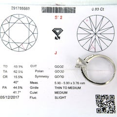 Ring with brilliant cut diamonds up to 1.05ct IGI report 14k gold 3.2 grams