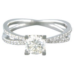 Ring with brilliant cut diamonds up to 1.05ct IGI report 14k gold 3.2 grams