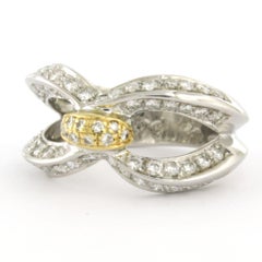 Anello con diamanti a taglio brillante fino a 1,06 ct, oro 18 carati, 8,1 grammi