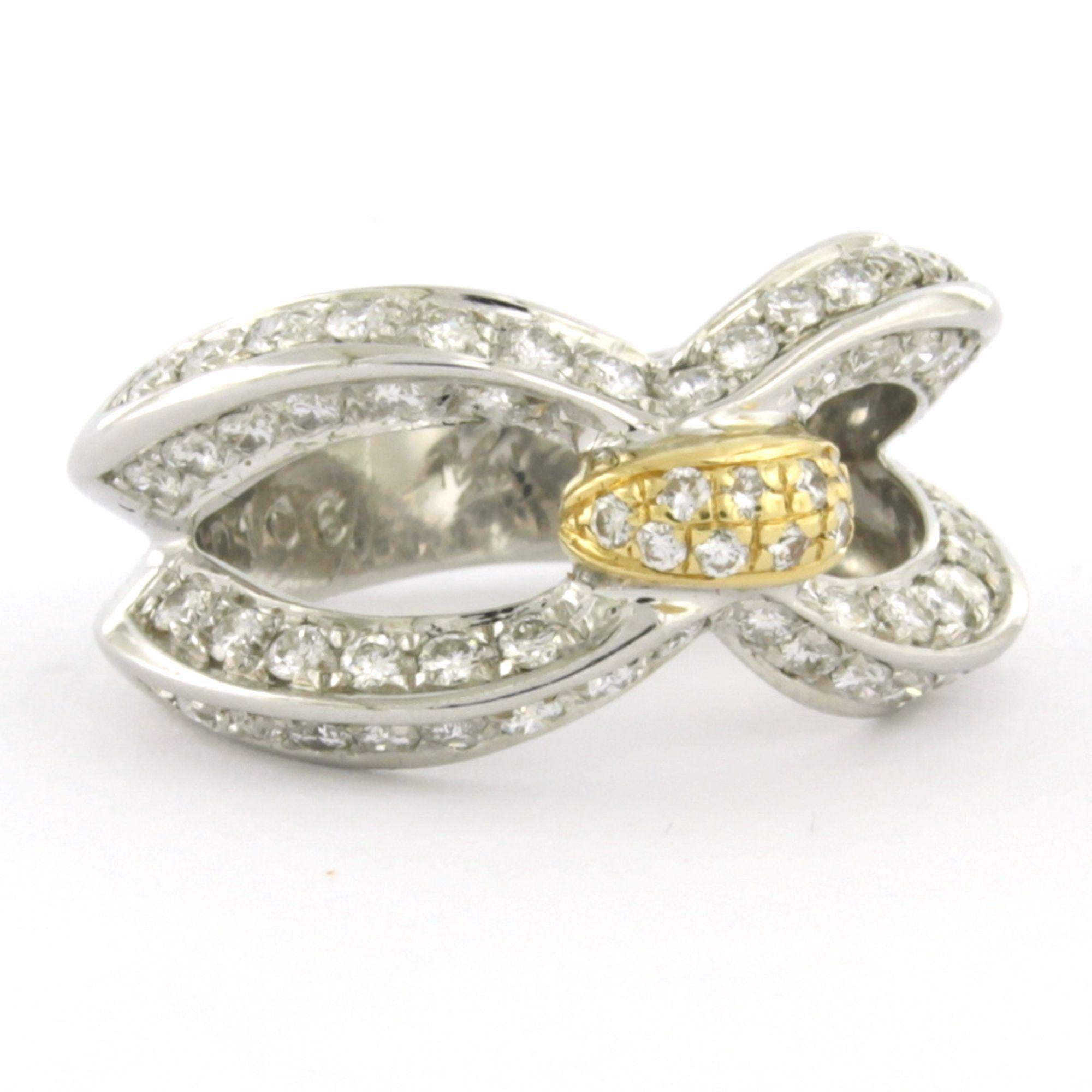 Anello con diamanti taglio brillante fino a 1,06ct in oro 18k 8,1 grammi in vendita 1