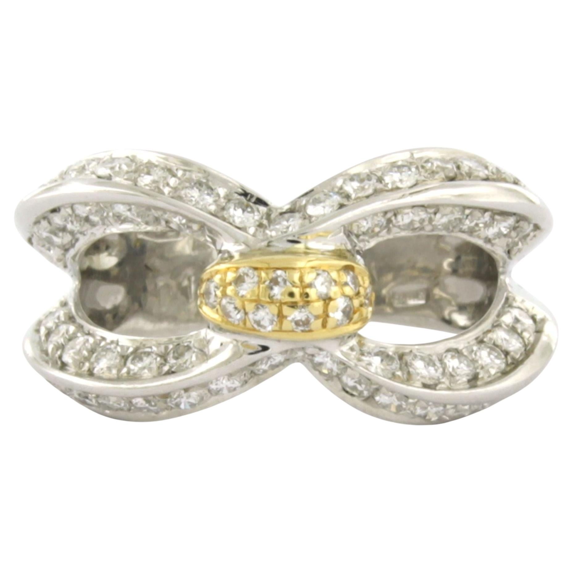 RIng with brilliant cut diamonds up to 1.06ct 18k gold 8.1 grams