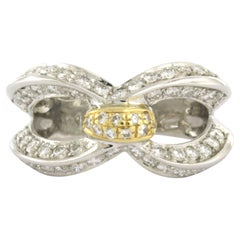 Anello con diamanti a taglio brillante fino a 1,06 ct, oro 18 carati, 8,1 grammi