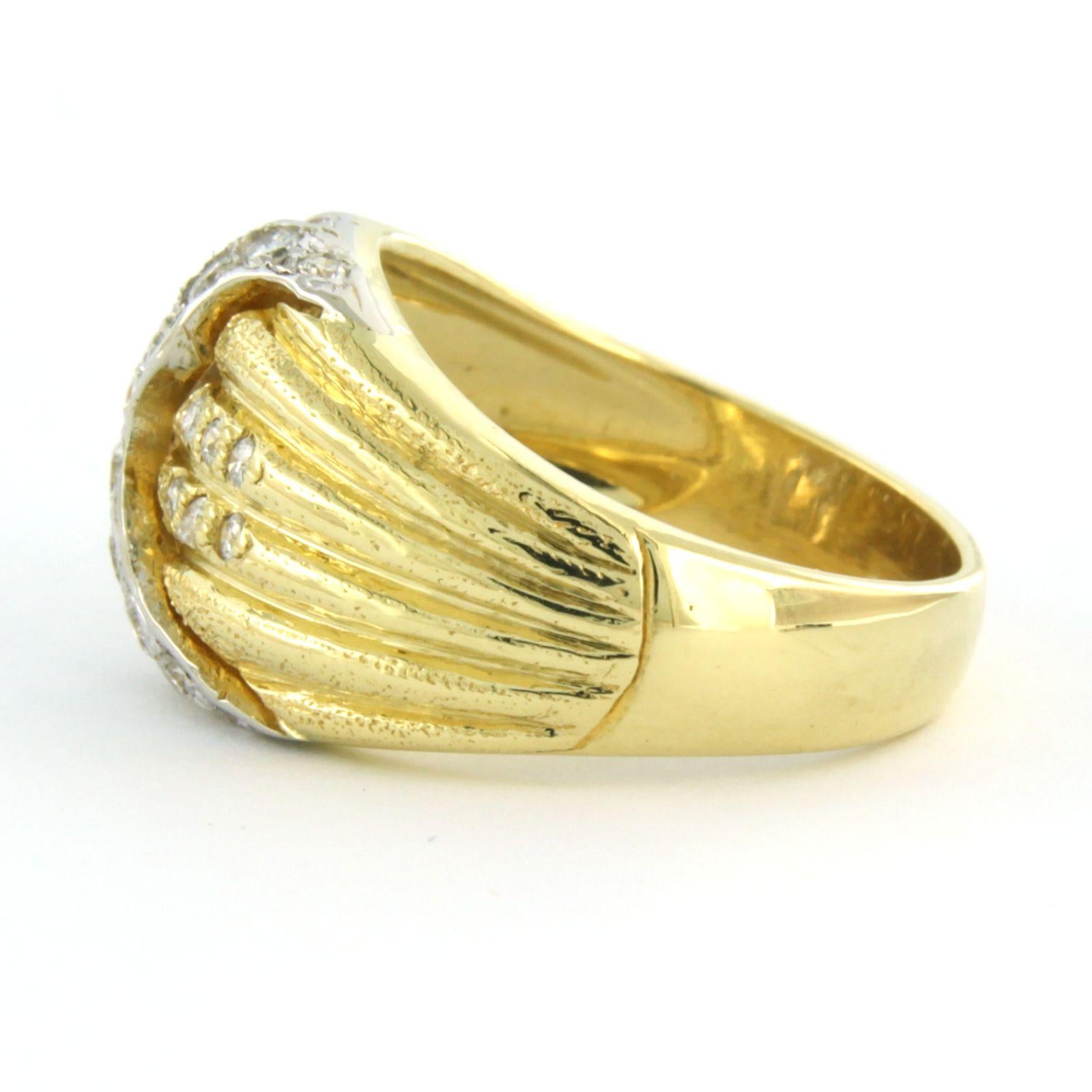 Brilliant Cut Ring with brilliant cut diamonds up to 1.10ct 18k gold 8.1 grams For Sale