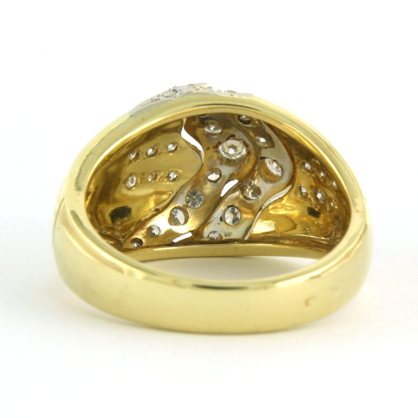 Ring with brilliant cut diamonds up to 1.10ct 18k gold 8.1 grams In Excellent Condition For Sale In The Hague, ZH