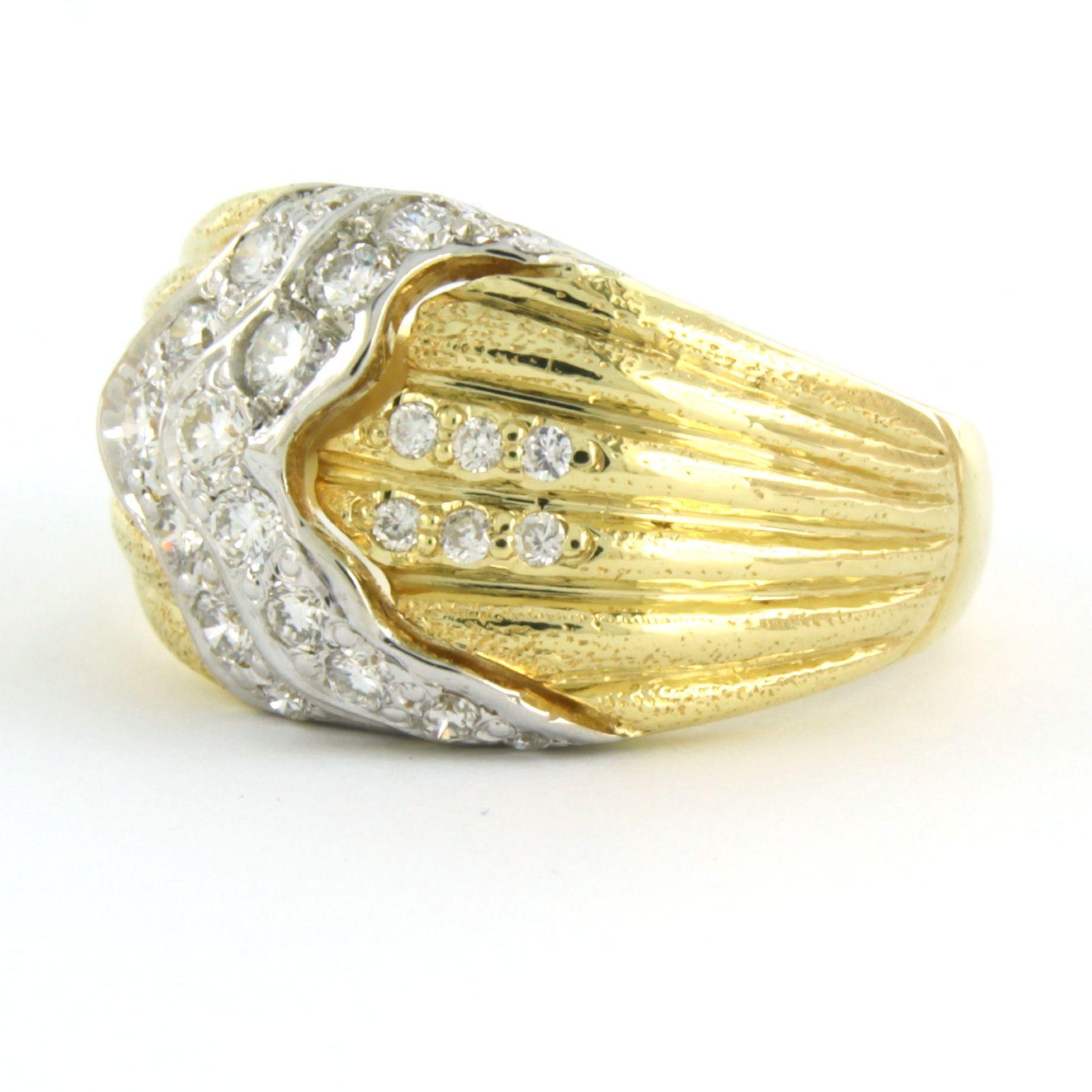 Women's Ring with brilliant cut diamonds up to 1.10ct 18k gold 8.1 grams For Sale