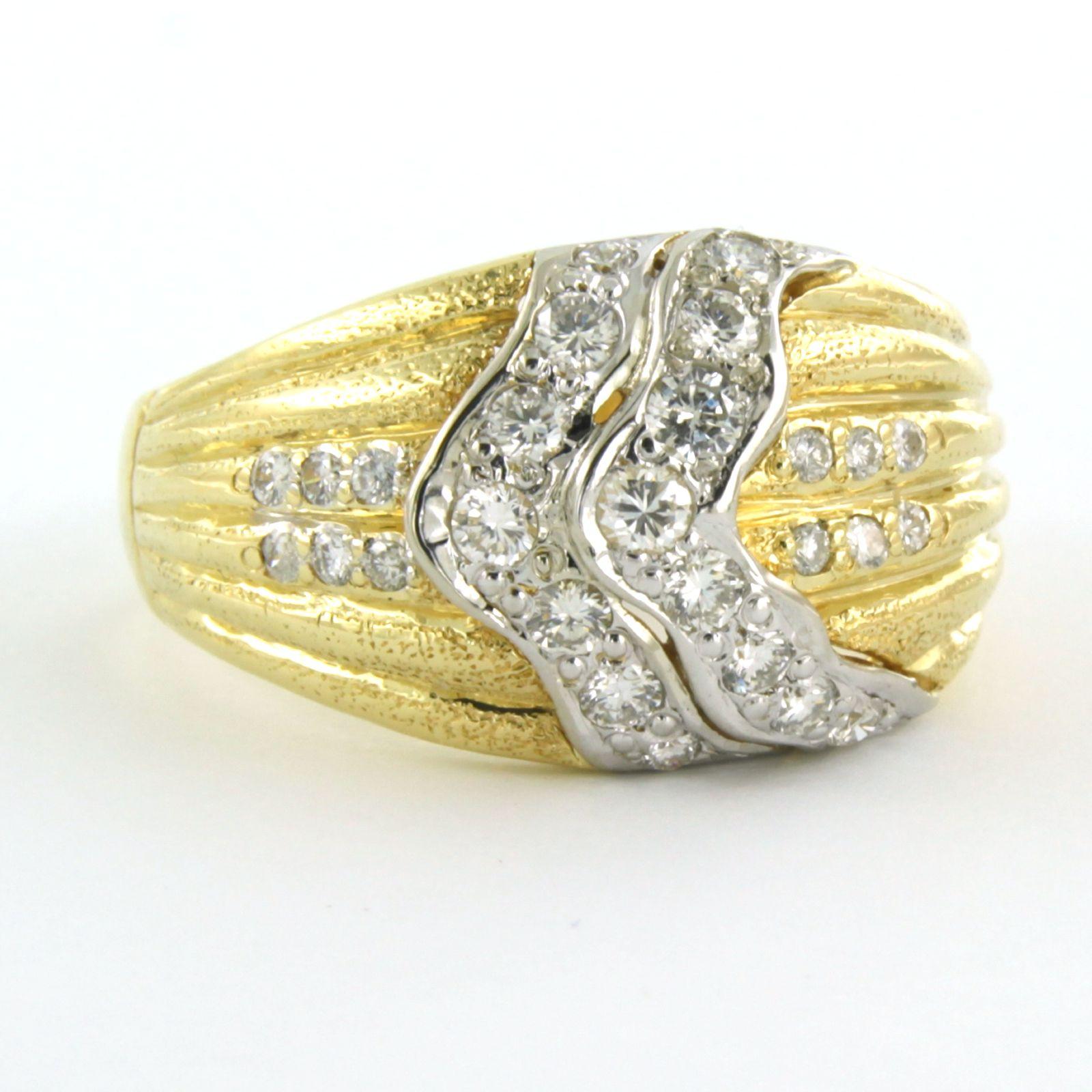 Ring with brilliant cut diamonds up to 1.10ct 18k gold 8.1 grams For Sale 1