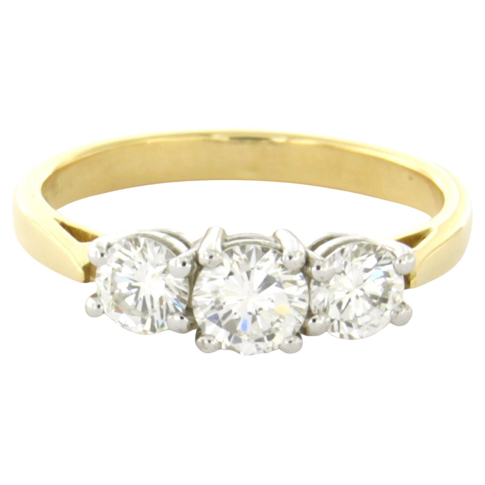 Ring with brilliant cut diamonds up to 1.14ct 18k gold 4.3 grams