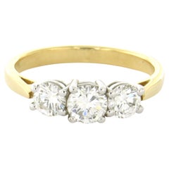 Ring with brilliant cut diamonds up to 1.14ct 18k gold 4.3 grams