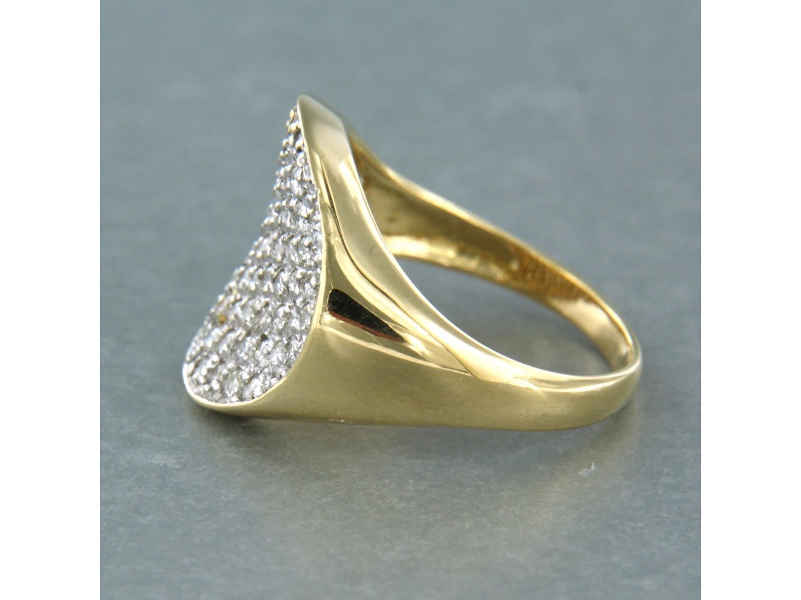 Moderno Anello con diamanti taglio brillante fino a 1,17ct 5,2 grammi d'oro 18k in vendita