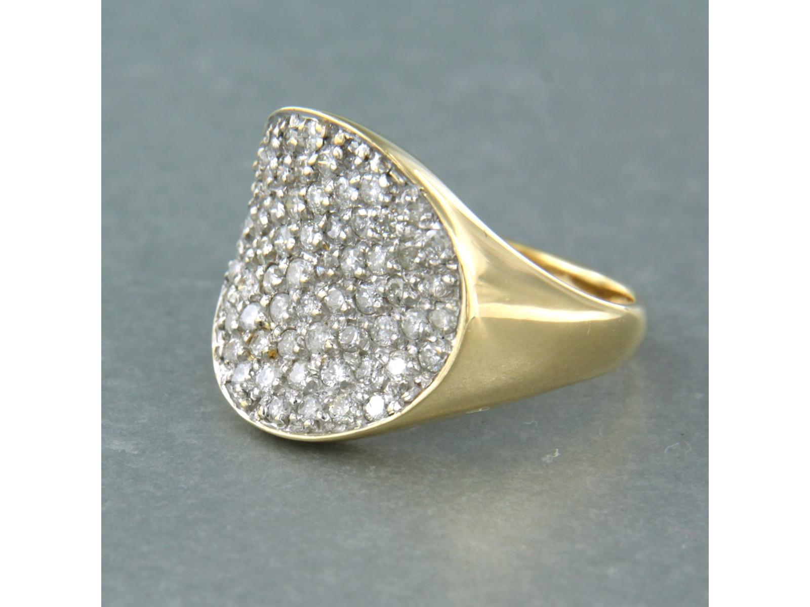 Taglio brillante Anello con diamanti taglio brillante fino a 1,17ct 5,2 grammi d'oro 18k in vendita