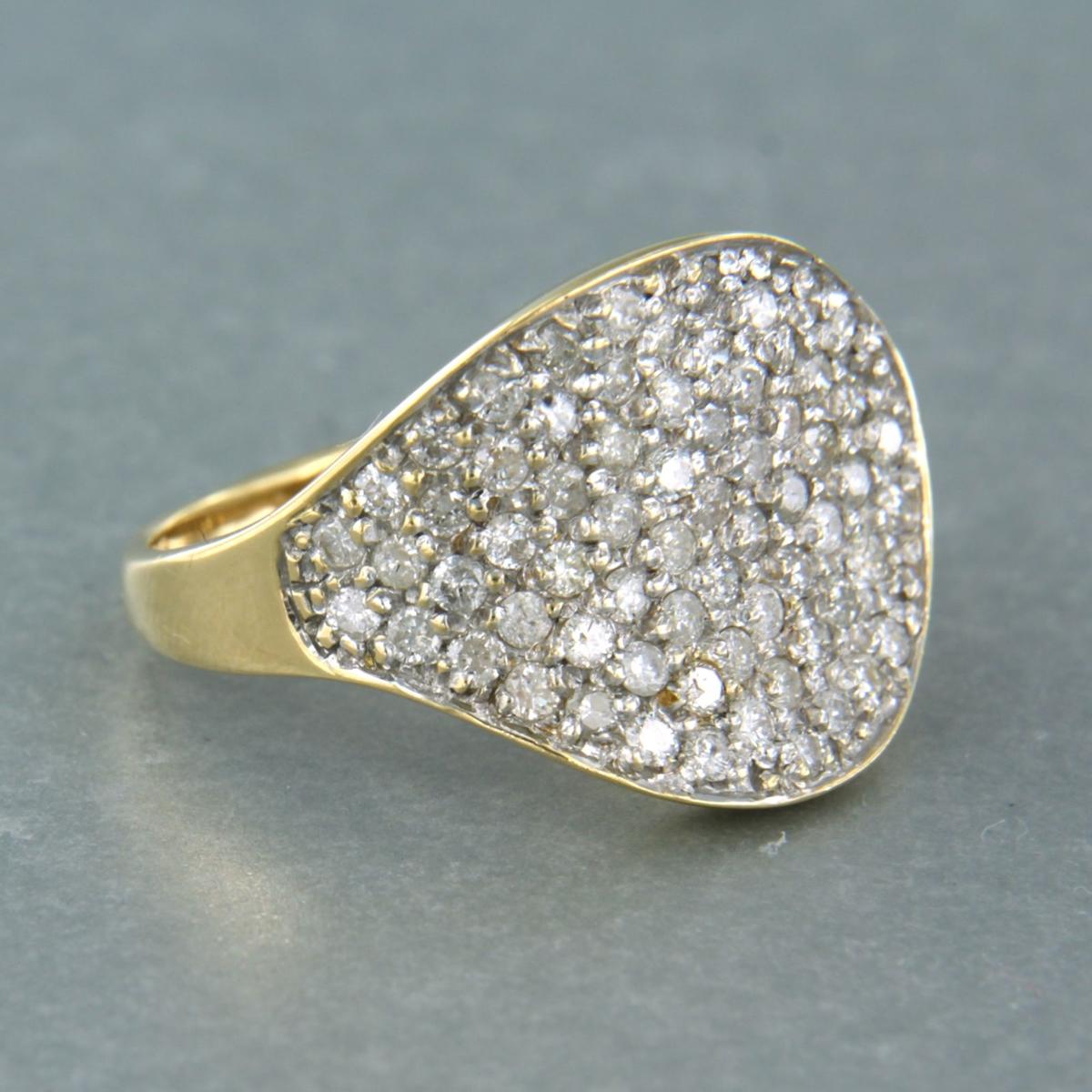 Donna Anello con diamanti taglio brillante fino a 1,17ct 5,2 grammi d'oro 18k in vendita