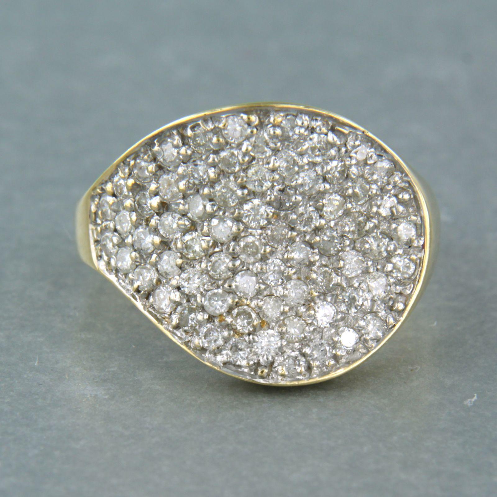 Anello con diamanti taglio brillante fino a 1,17ct 5,2 grammi d'oro 18k in vendita 1