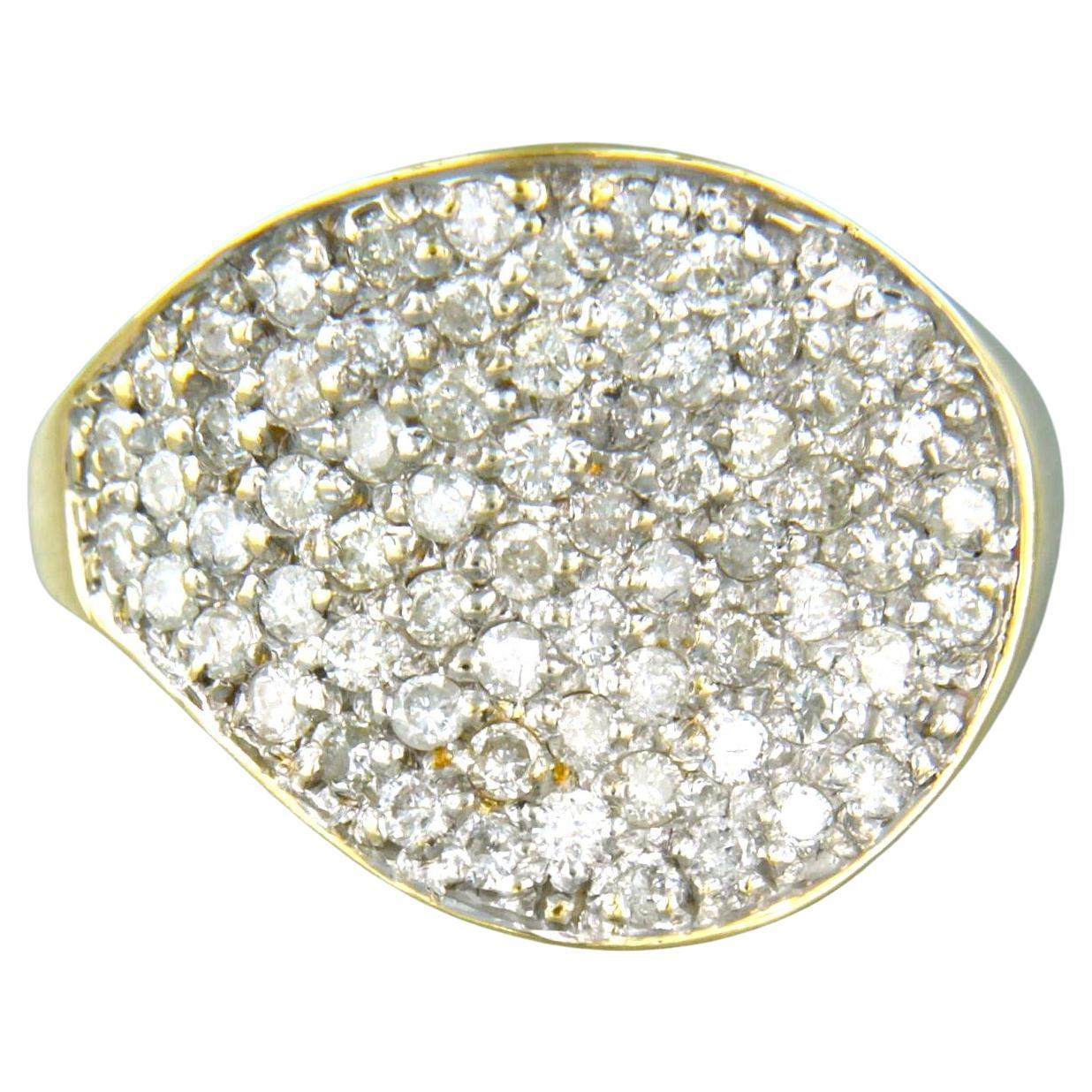 Bague avec diamants taille brillant jusqu'à 1,17ct 5,2 grammes or 18k