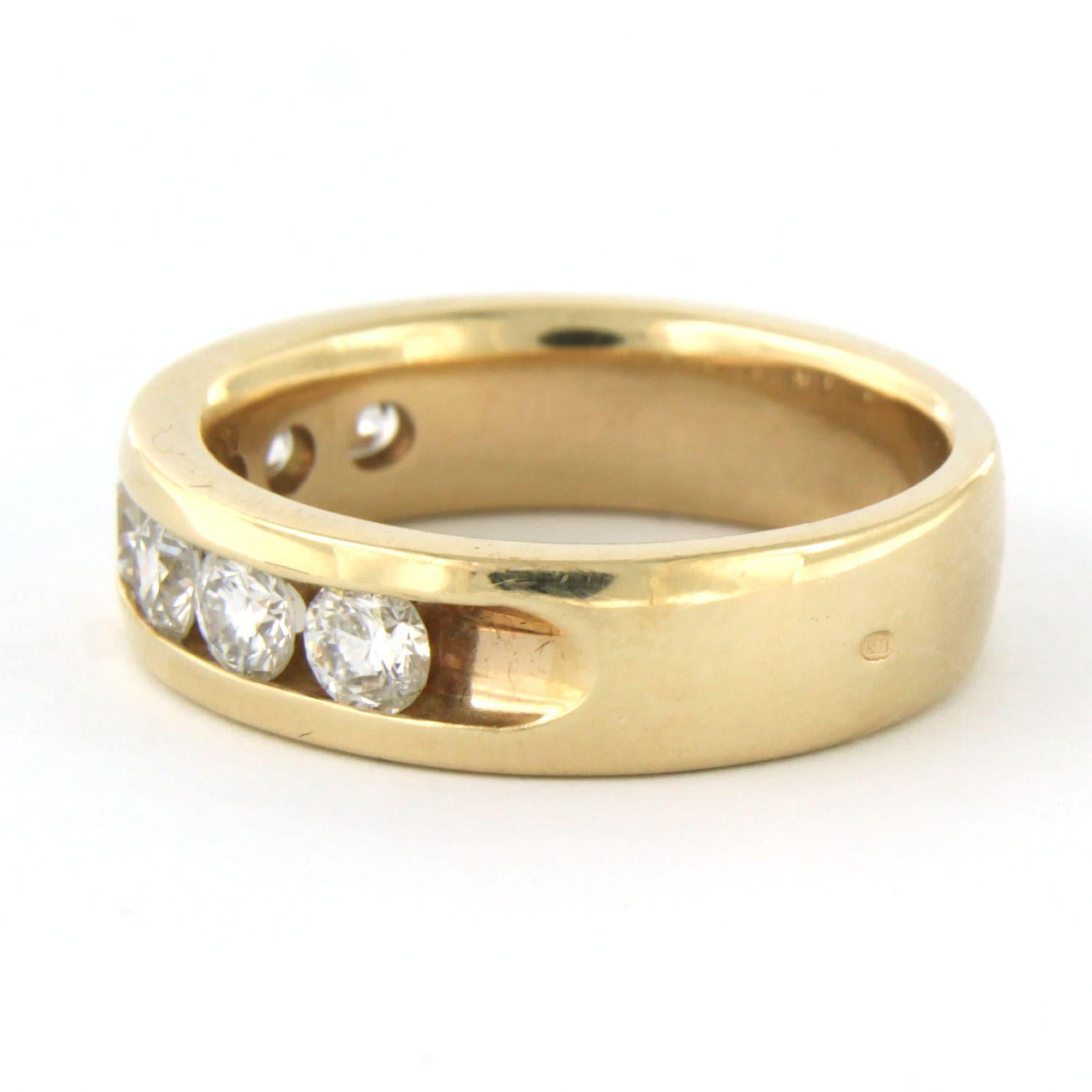 Taglio brillante Anello con diamanti taglio brillante fino a 1,20ct in oro 14k da 8,1 grammi in vendita