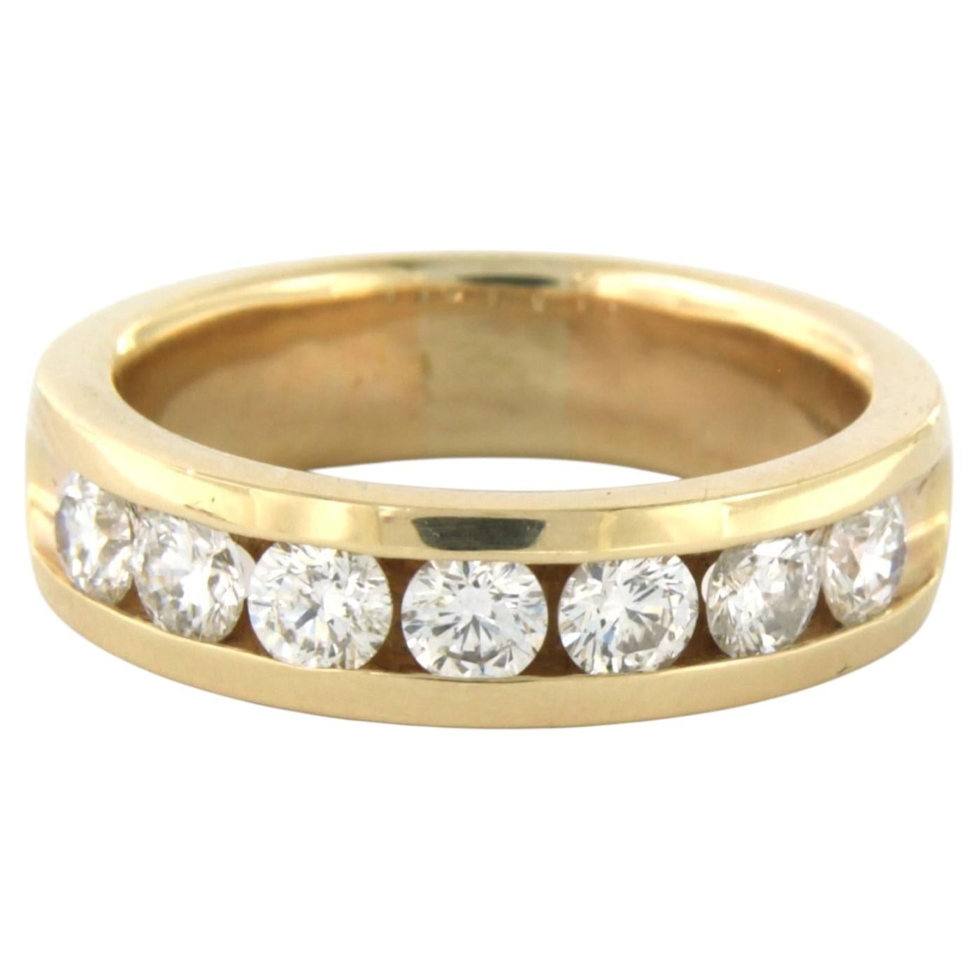 Ring with brilliant cut diamonds up to 1.20ct 14k gold 8.1 grams For Sale