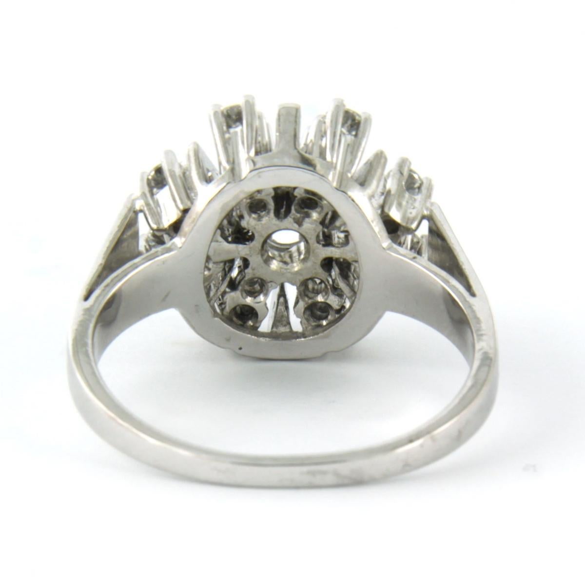 Ring mit Diamanten im Brillantschliff bis zu 1,20 Karat 14k Weißgold - 6,4 Gramm im Zustand „Hervorragend“ im Angebot in The Hague, ZH