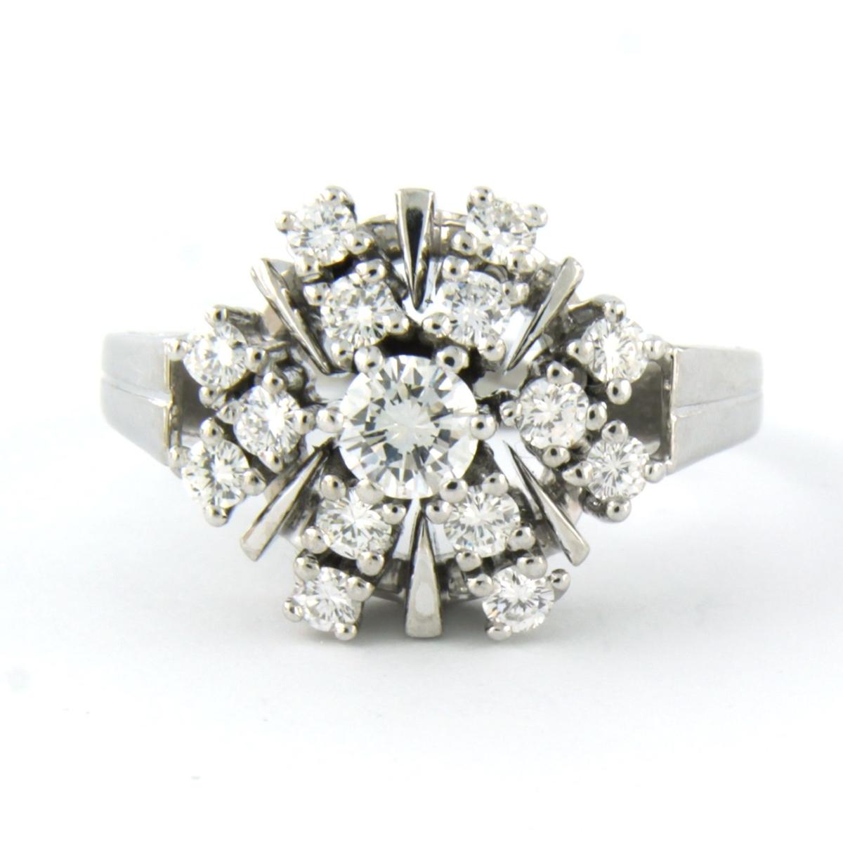 Ring mit Diamanten im Brillantschliff bis zu 1,20 Karat 14k Weißgold - 6,4 Gramm im Angebot 2