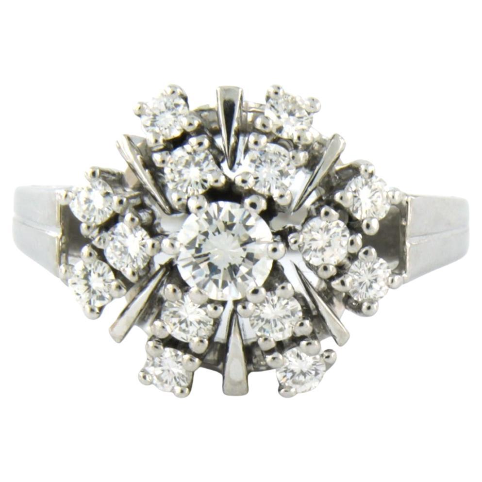 Ring mit Diamanten im Brillantschliff bis zu 1,20 Karat 14k Weißgold - 6,4 Gramm