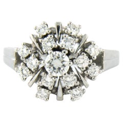 Bague avec diamants taille brillant jusqu'à 1,20ct Or blanc 14k - 6,4 grammes