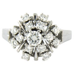 Ring mit Diamanten im Brillantschliff bis zu 1,20 Karat 14k Weißgold - 6,4 Gramm