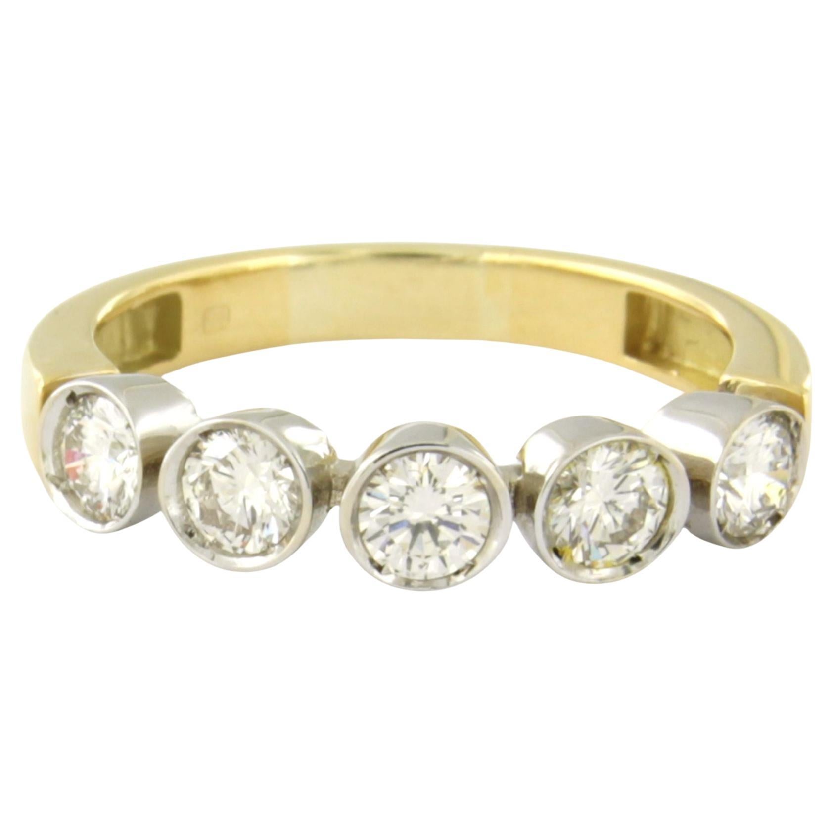 Ring with brilliant cut diamonds up to 1.20ct 18k gold 4.6 grams