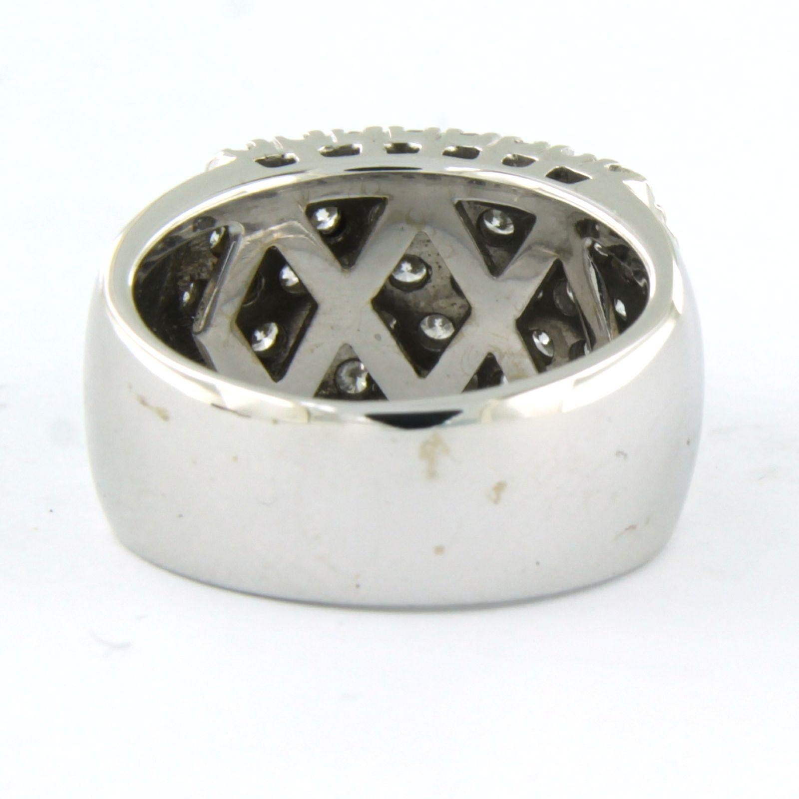 Ring mit Diamanten im Brillantschliff bis zu 1,20ct - 18k Weißgold - 9,1 Gramm Damen im Angebot