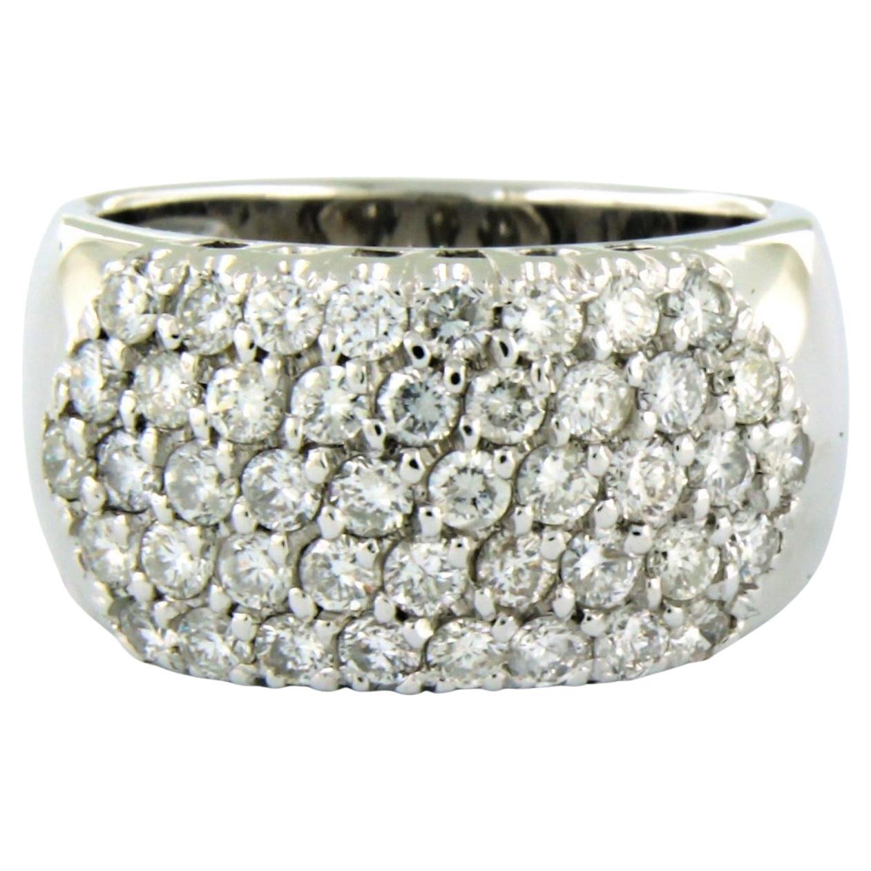 Ring with brilliant cut diamonds up to 1.20ct - 18k white gold - 9.1 grams