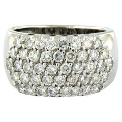Ring with brilliant cut diamonds up to 1.20ct - 18k white gold - 9.1 grams
