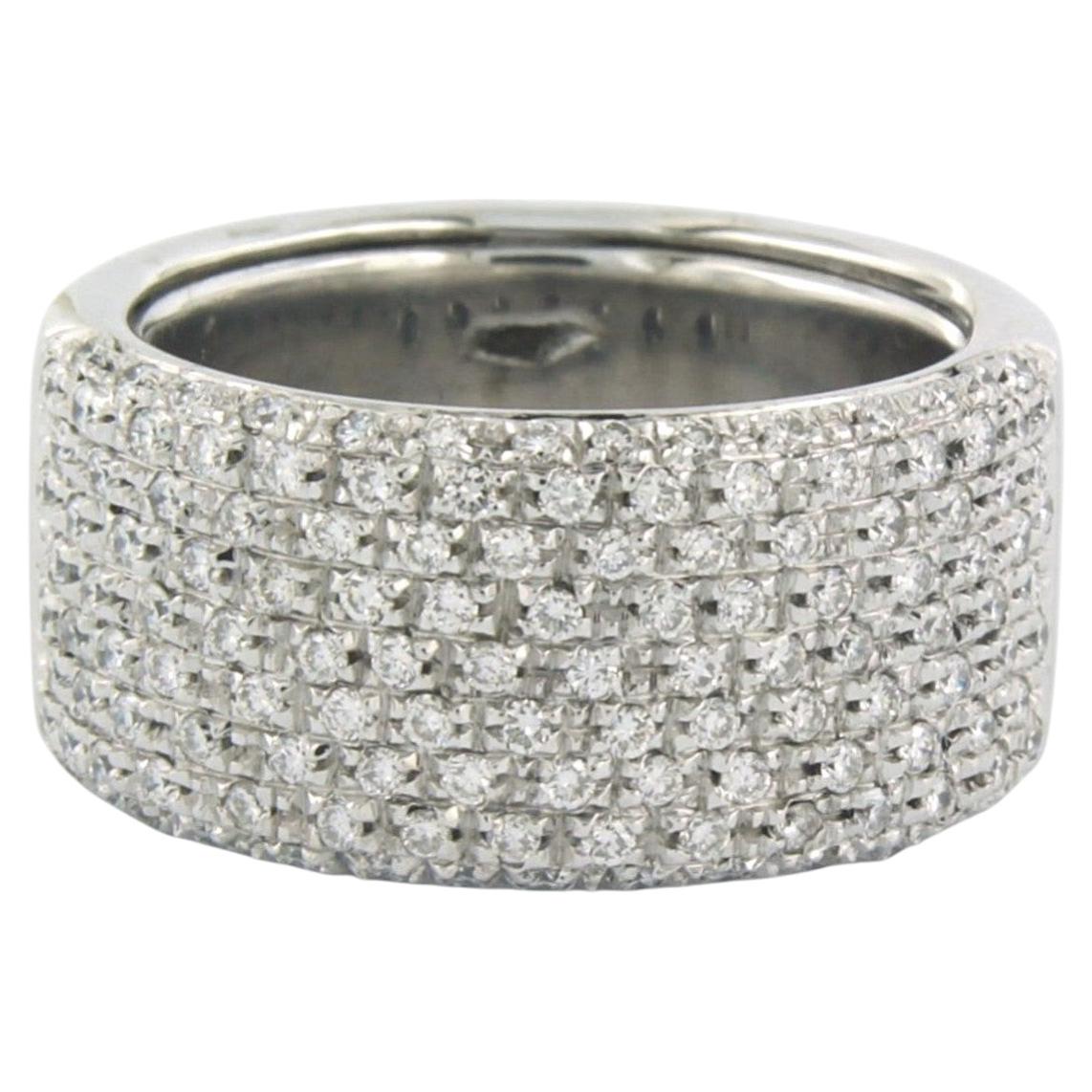 Ring with brilliant cut diamonds up to 1.30ct 14k white gold 11.8 grams