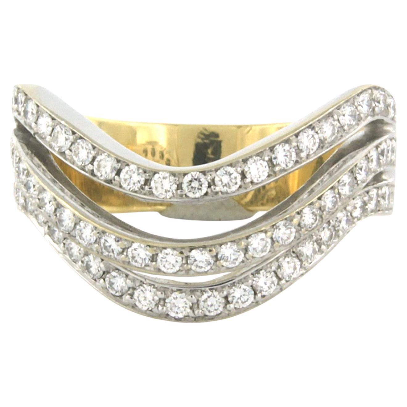 Bague avec diamants taille brillant jusqu'à 1,30ct Or 18k 9,3 grammes