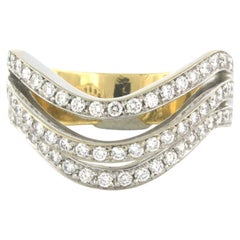 Bague avec diamants taille brillant jusqu'à 1,30ct Or 18k 9,3 grammes