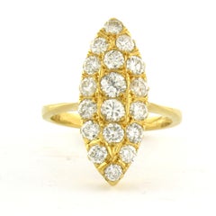 Ring with brilliant cut diamonds up to 1.30ct - 5.5 grams - 18k yellow gold