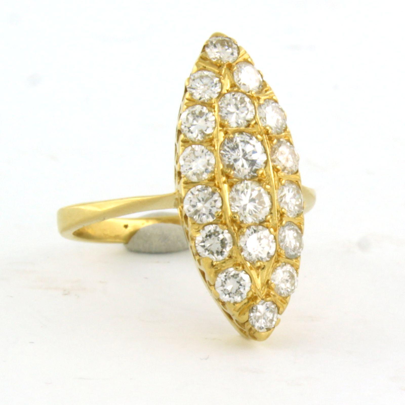 De las mujeres Anillo con diamantes talla brillante de hasta 1,30ct - 5,5 gramos - oro amarillo de 18k en venta