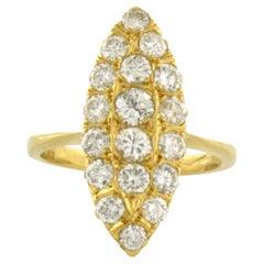 Bague avec diamants taille brillant jusqu'à 1,30ct - 5,5 grammes - or jaune 18k