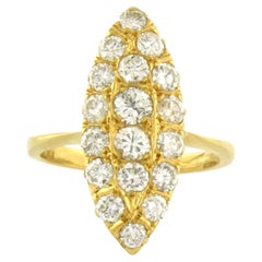 Ring with brilliant cut diamonds up to 1.30ct - 5.5 grams - 18k yellow gold