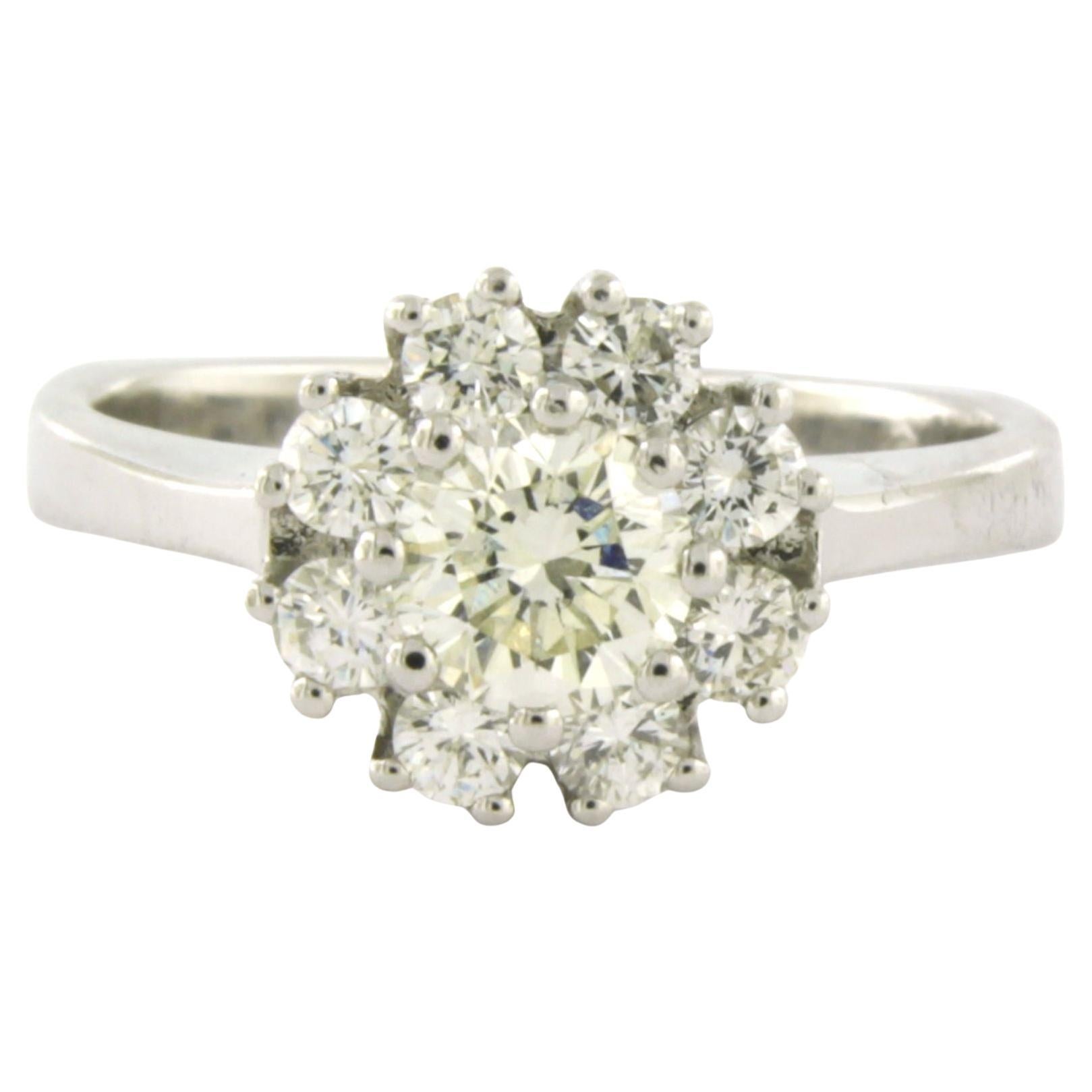 Ring mit Diamanten im Brillantschliff bis zu 1,33ct 14k Weißgold 5,9 Gramm