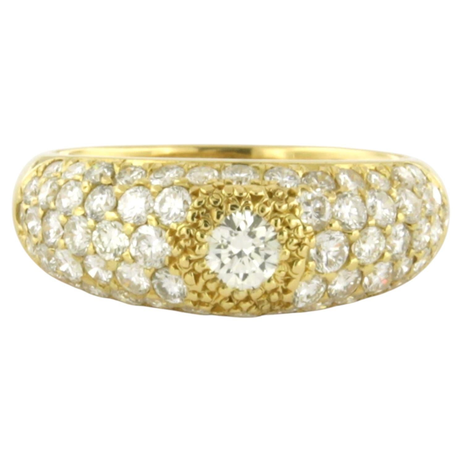 Ring mit Diamanten im Brillantschliff bis zu 1,35 Karat, 18-karätiges Gold, 4,2 Gramm