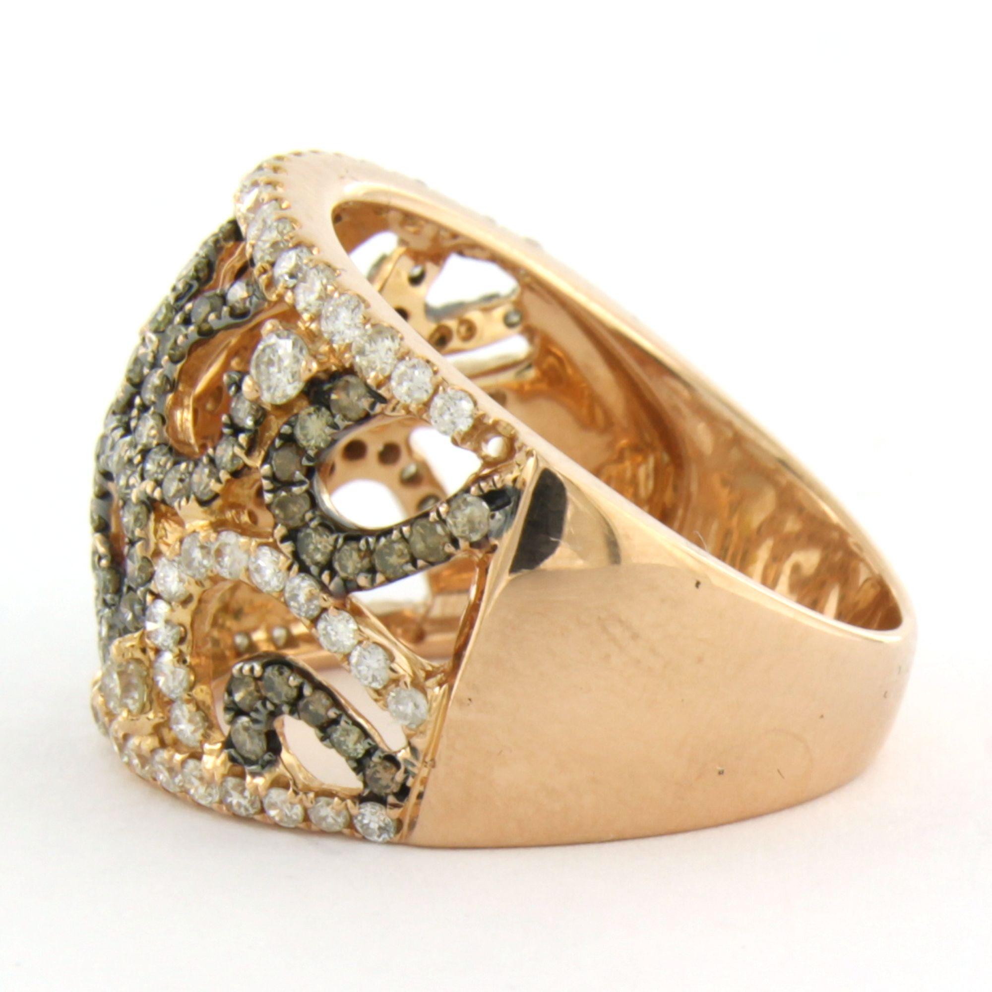 Taille brillant Bague avec diamants taille brillant jusqu'à 1,41ct Or rose 18k 8,8 grammes en vente