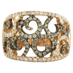 Bague avec diamants taille brillant jusqu'à 1,41ct Or rose 18k 8,8 grammes