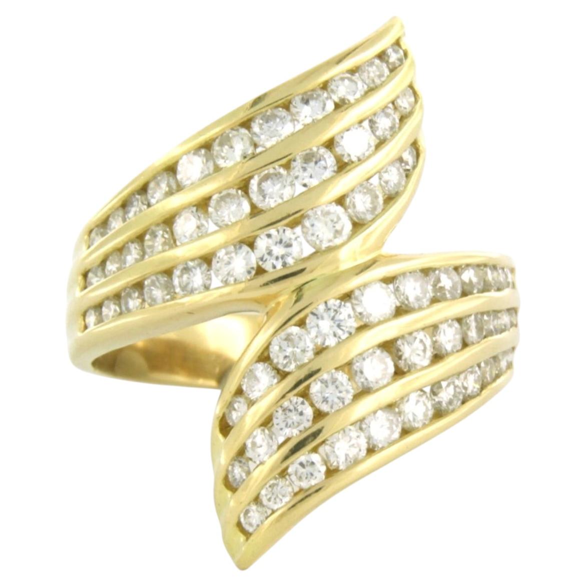 Ring mit Diamanten im Brillantschliff bis zu 1,48ct 18k Gelbgold 8,6 Gramm